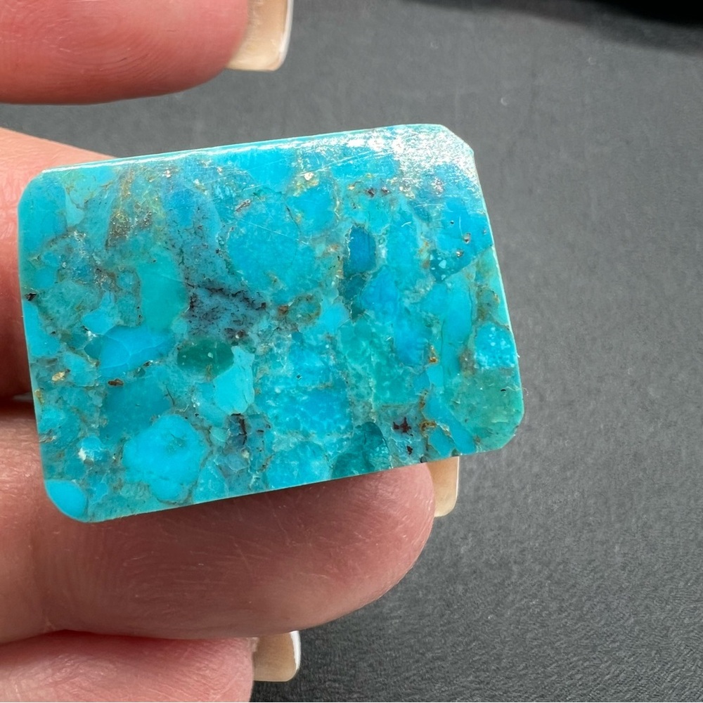 Composite Turquoise Rectangular Cabochon Blue Mos… - image 3